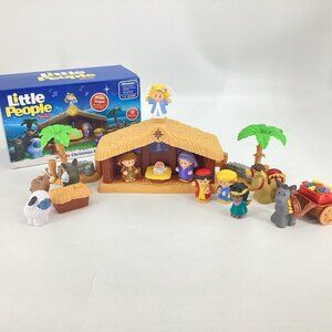 Christmas Story Nativity Manger Little People Fisher Price 18 Pcs Musical Works